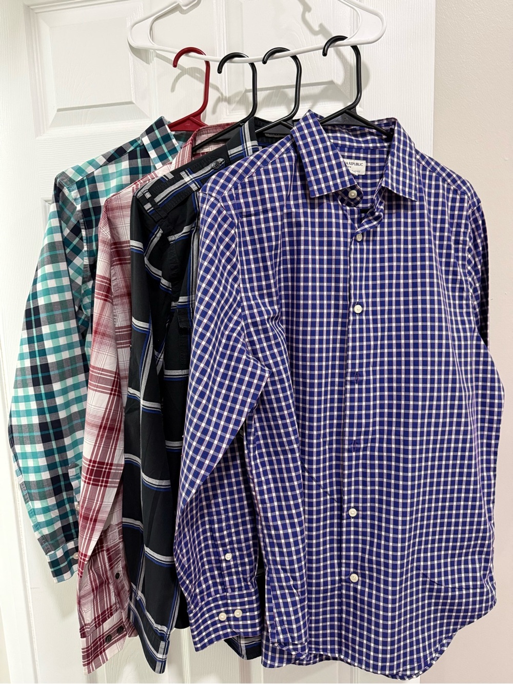 Express Men's Plaid Button-Down Shirt - Red